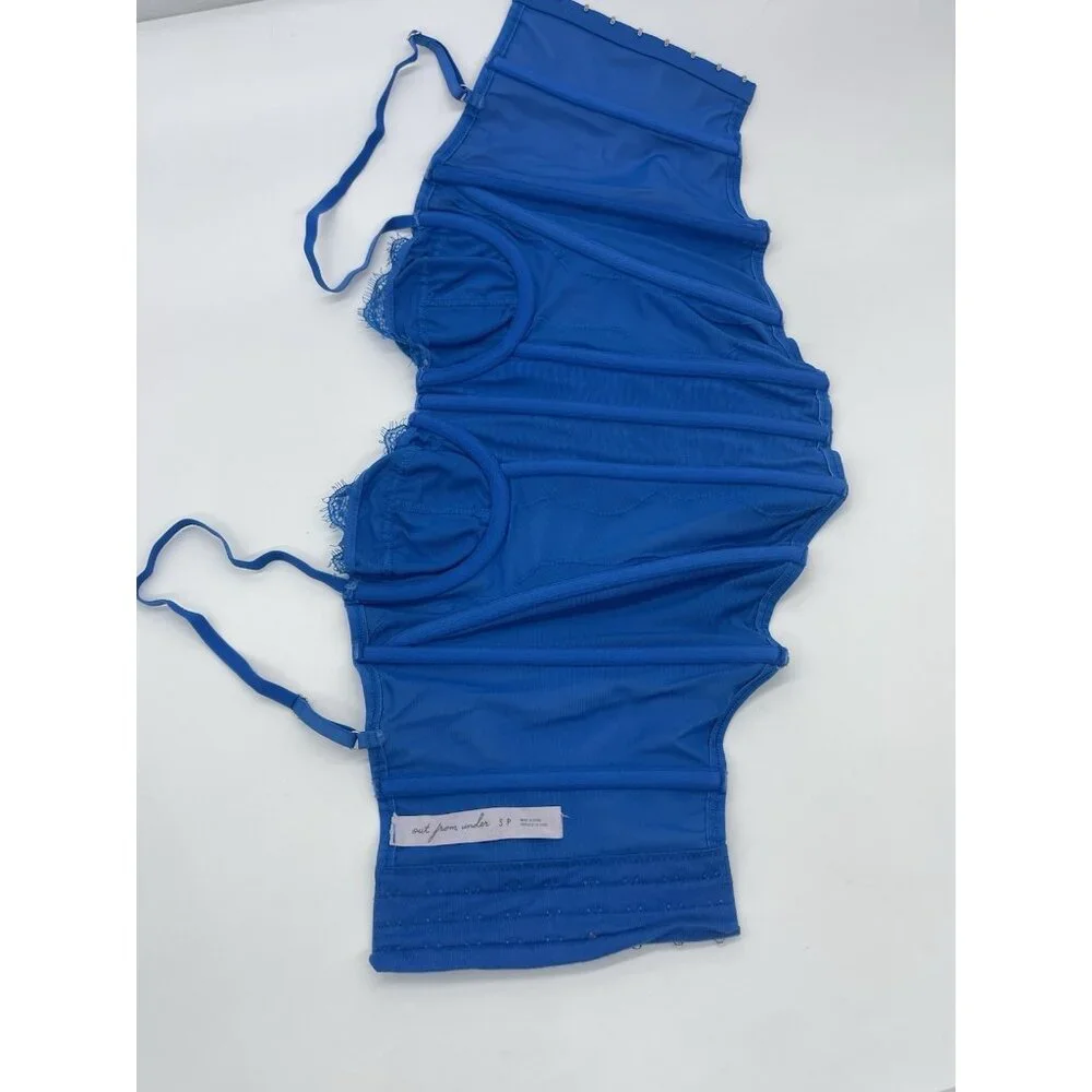 Urban Outfitters Out From Under Lace Corset Top Y2K Blue Coquette Festival Fairy - Picture 5 of 5